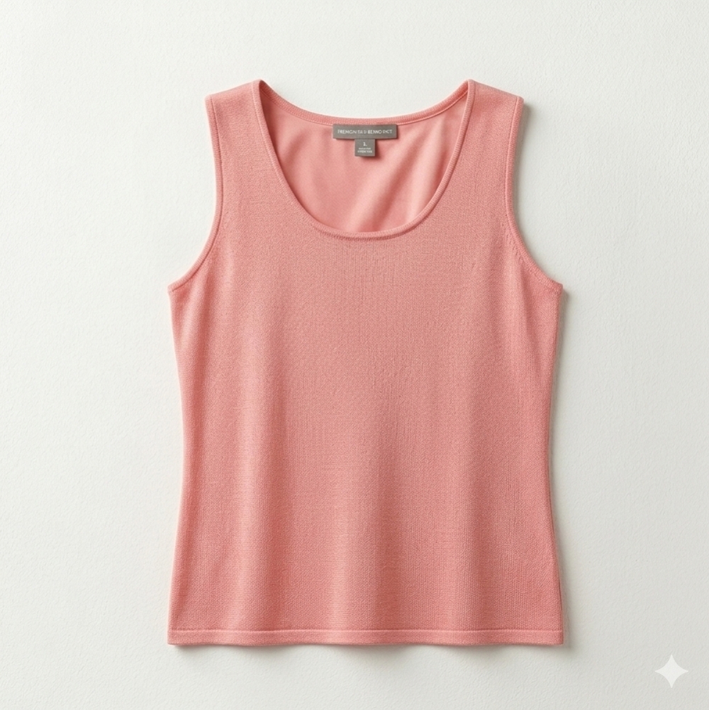 Beechers Brook Pink Knit Shell Tank Top XL Coquette Office Layering Soft